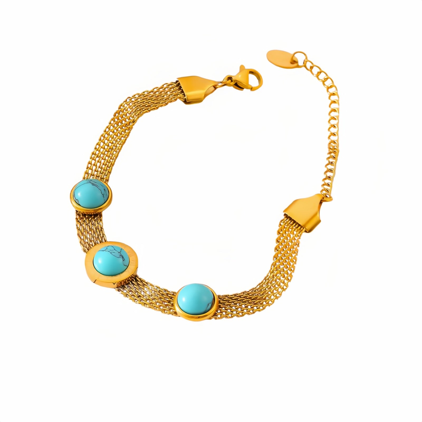 Bracciale Turchese e Oro - Eleganza Bohémien Moderna