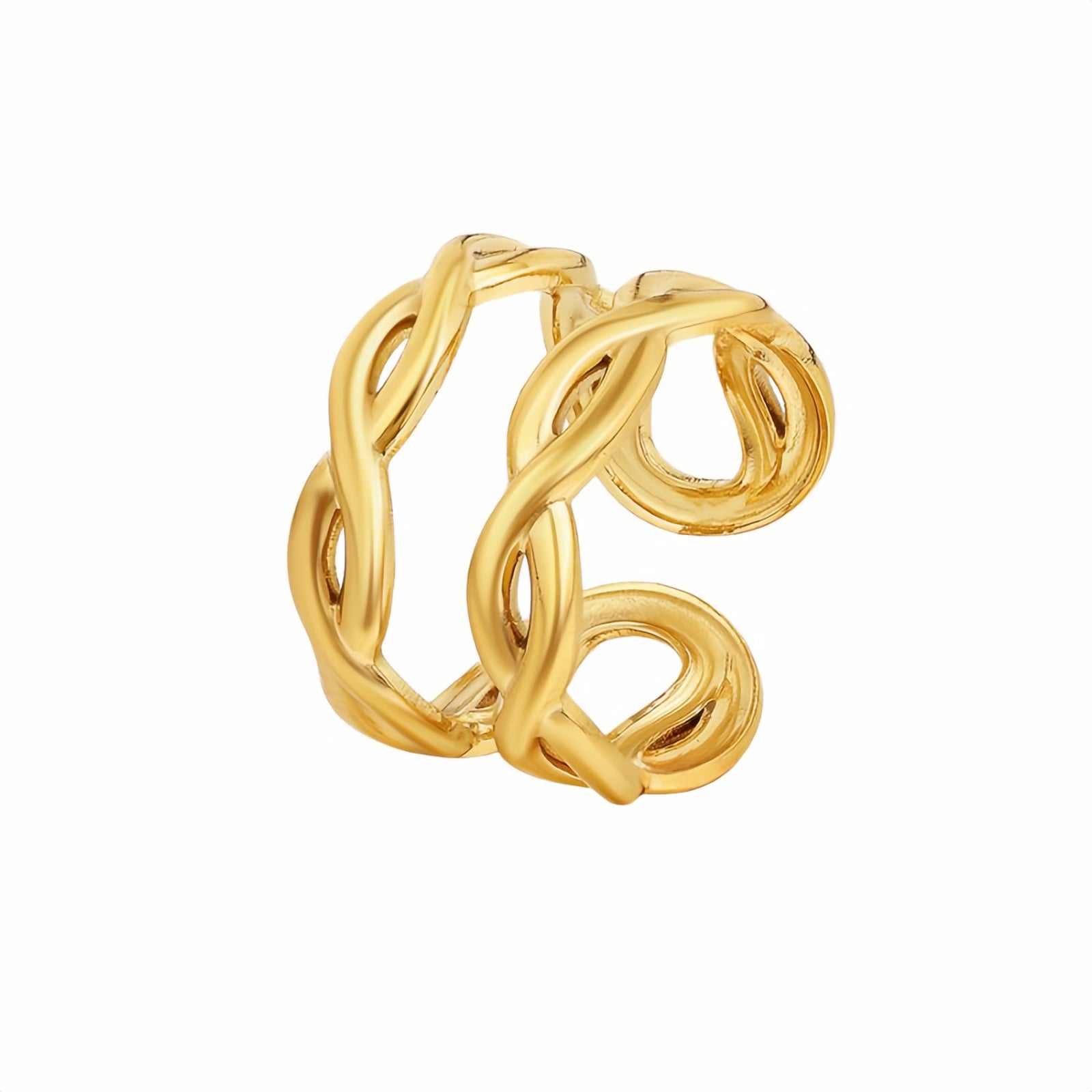 Anello Doppio Strato con Croce: Raffinatezza e Stile Minimalista