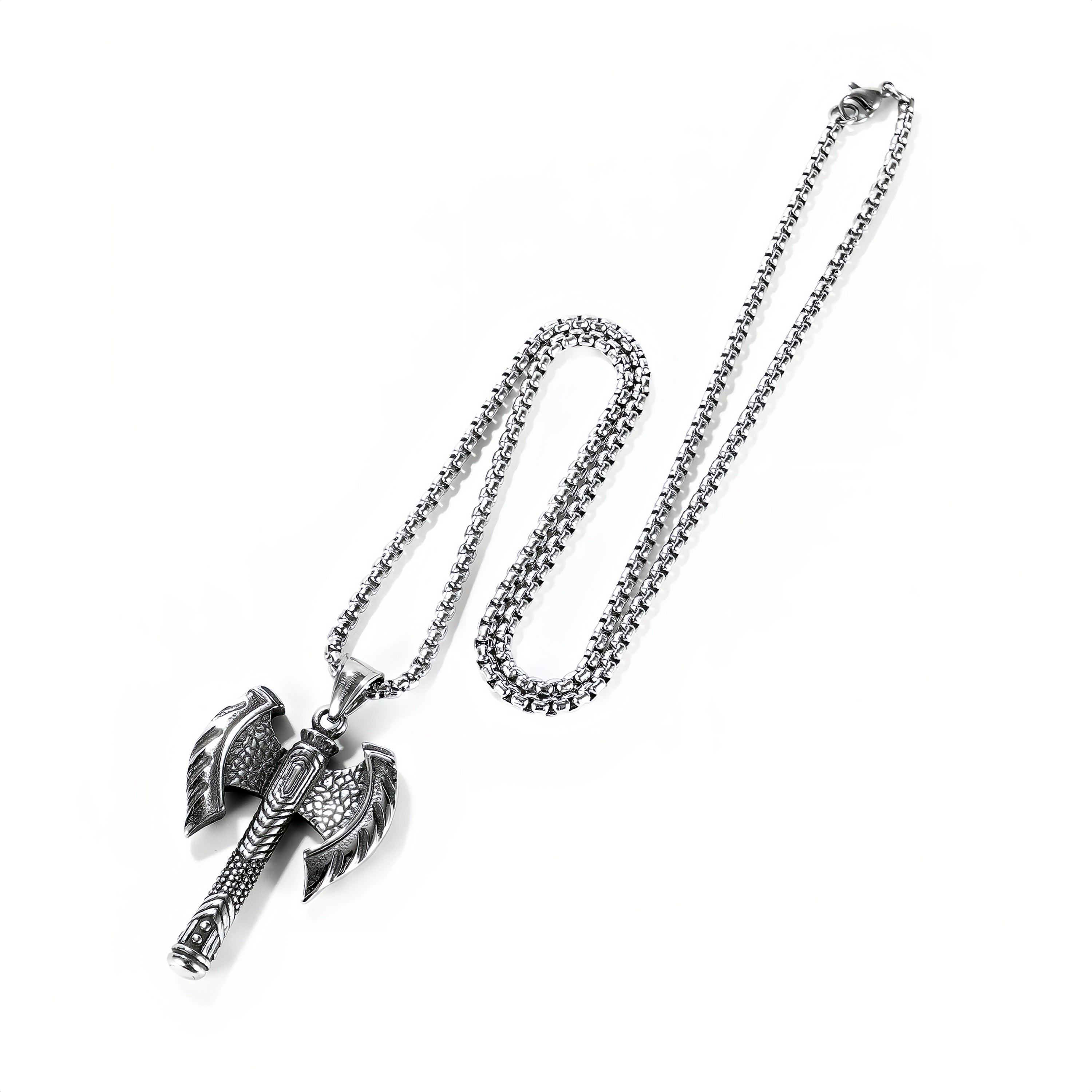 Collana Ascia Vintage in Acciaio Titanio: Potenza e Stile senza Tempo