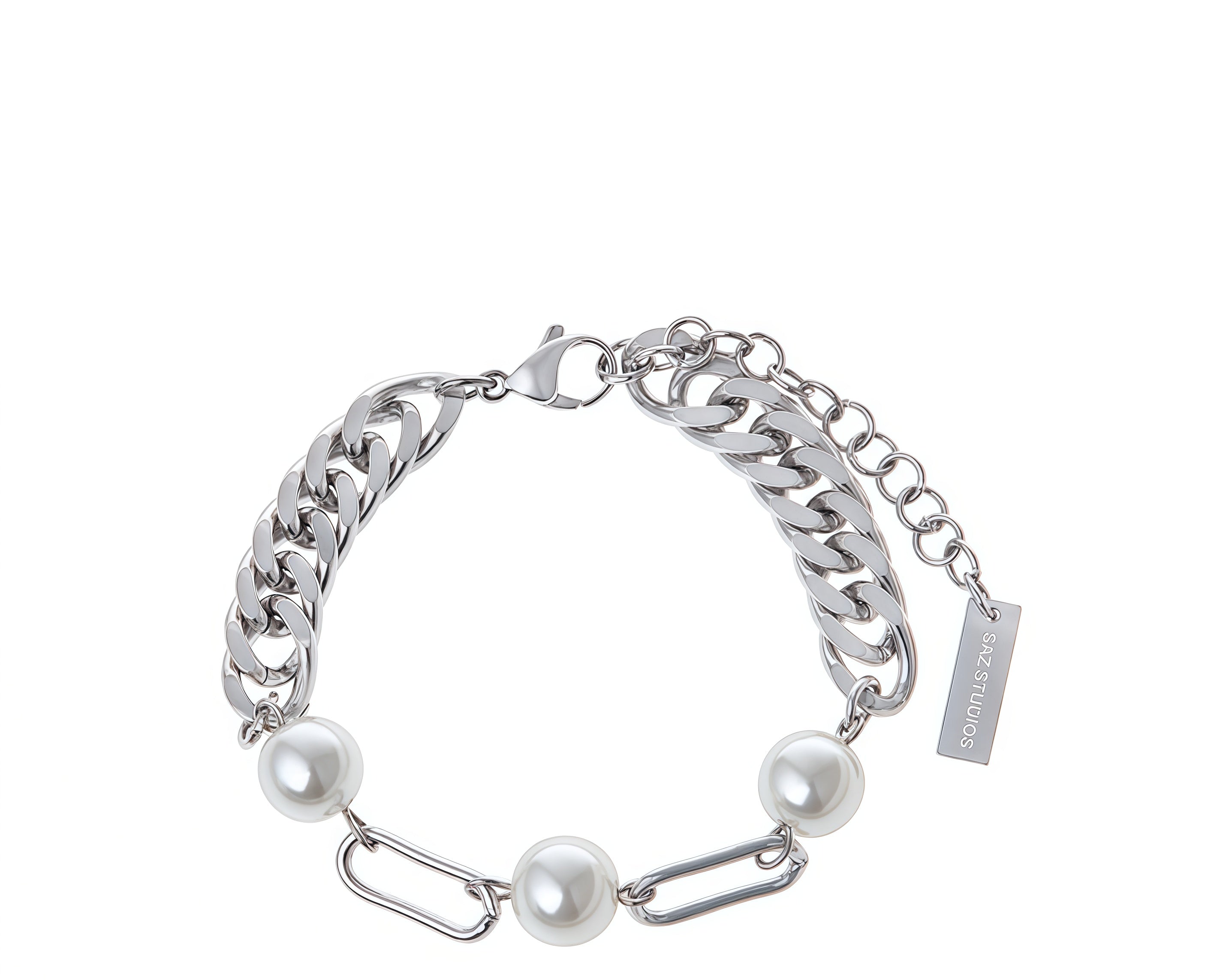Eleganza Fusion: Il Bracciale Pearl Spliced Cuban