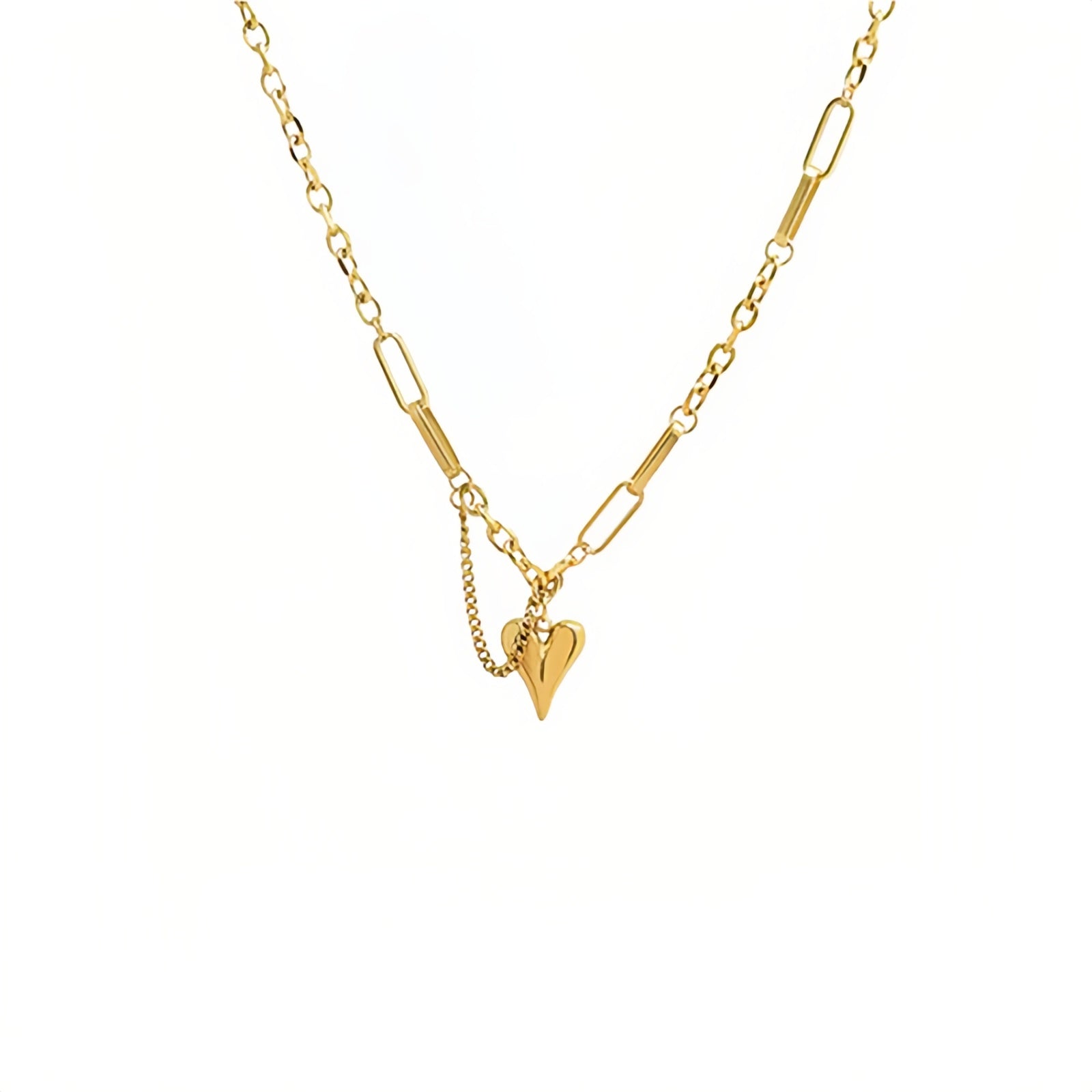 Collana Cuore in Acciaio Titanio - Eleganza Senza Tempo