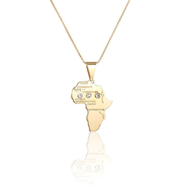 Africa Map Pendant Necklace