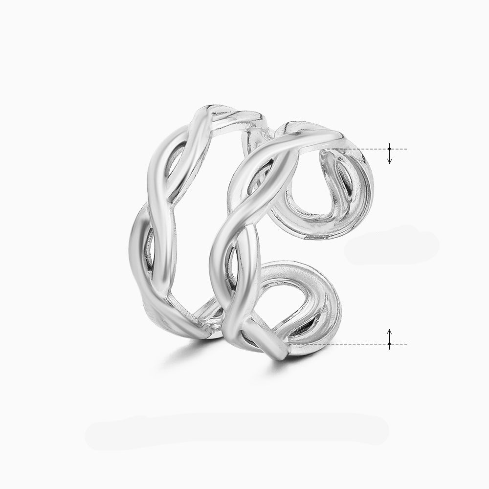 Anello Doppio Strato con Croce: Raffinatezza e Stile Minimalista