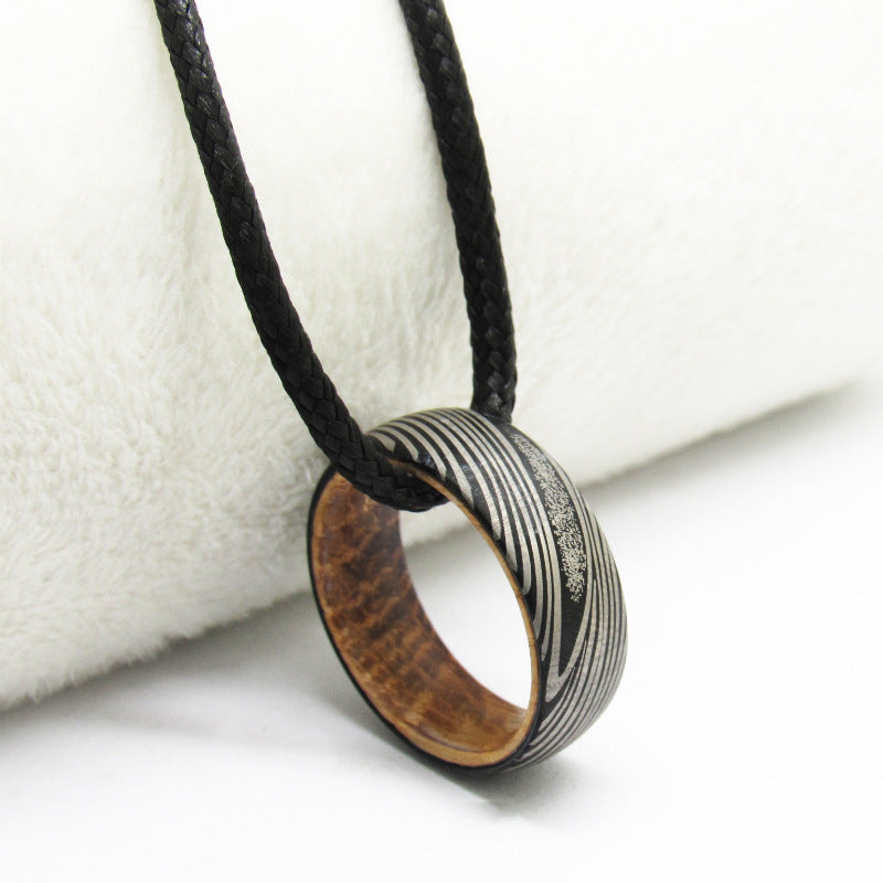 Anello in Acciaio Damasco Laser - Eleganza Senza Tempo