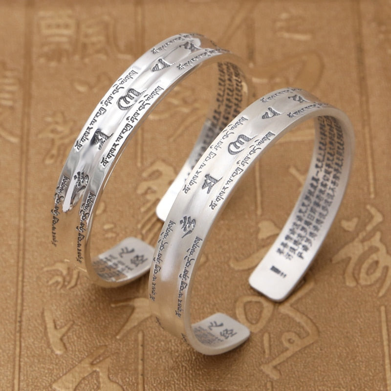 Bracciale Mantra Buddhista in Argento Sterling 999