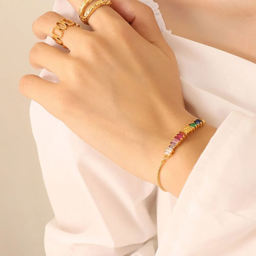 Bracciale Contrasto in Zirconi e Acciaio Titanio