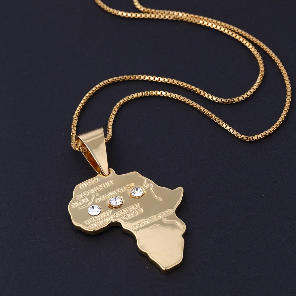 Africa Map Pendant Necklace