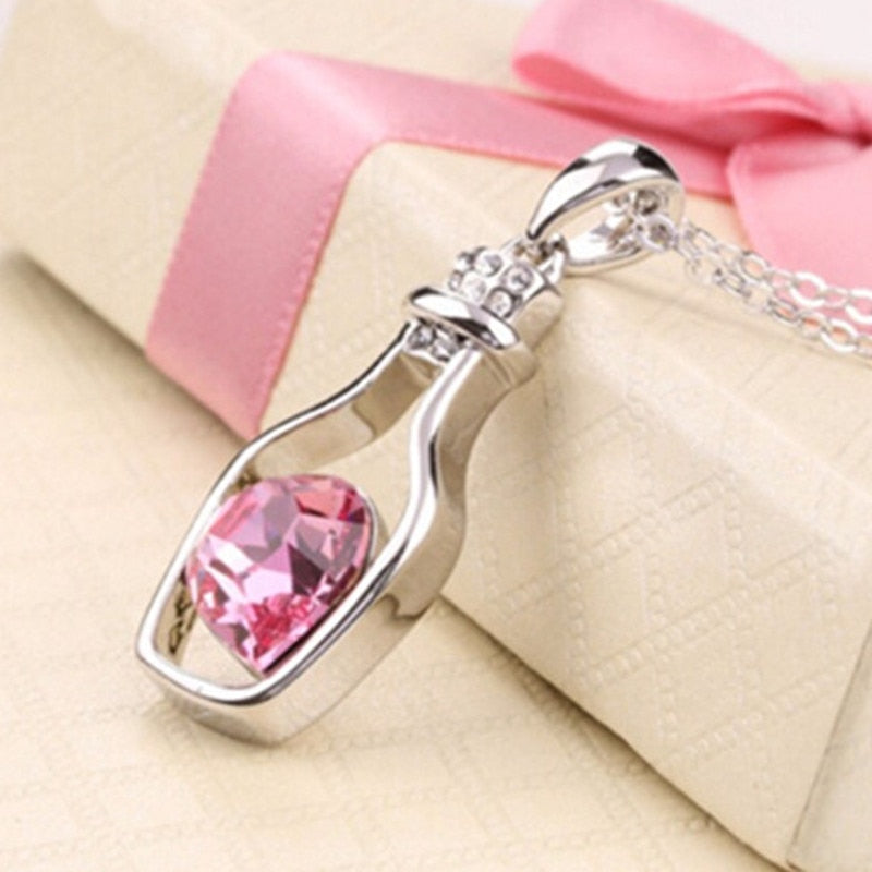Wish Bottle Heart Necklace - Il Tuo Desiderio Incastonato in un Gioiello