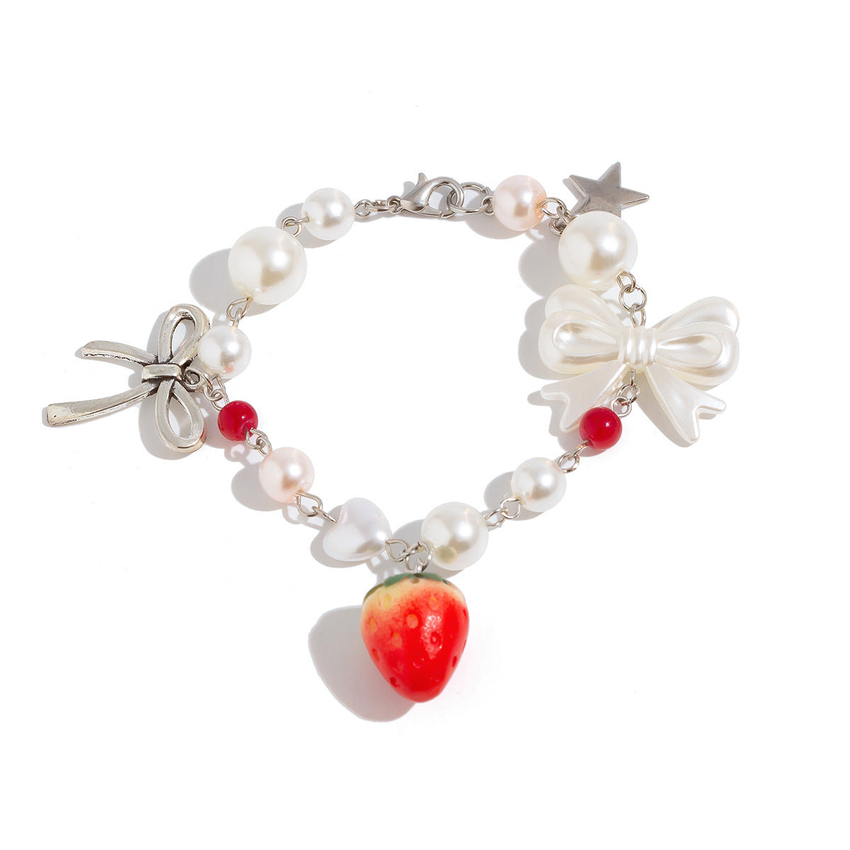Bracciale Fragola e Fiocco con Perle