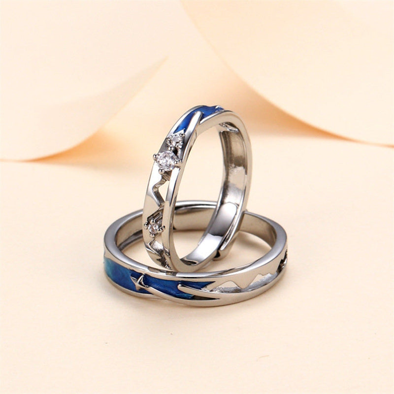 Anelli Coppia Pioggia di Stelle – Amore che Brilla nell'Universo