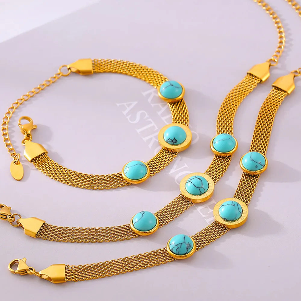 Bracciale Turchese e Oro - Eleganza Bohémien Moderna