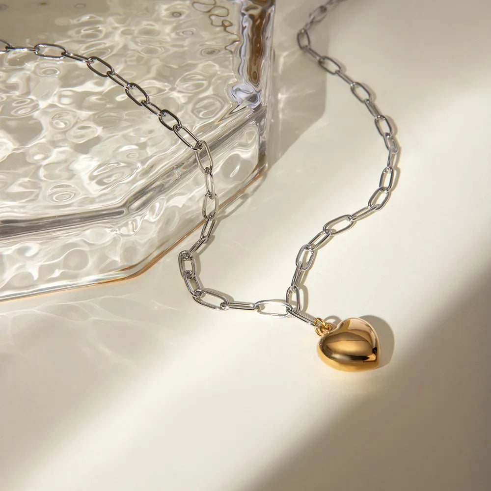 Collana Cuore in Acciaio Dorato