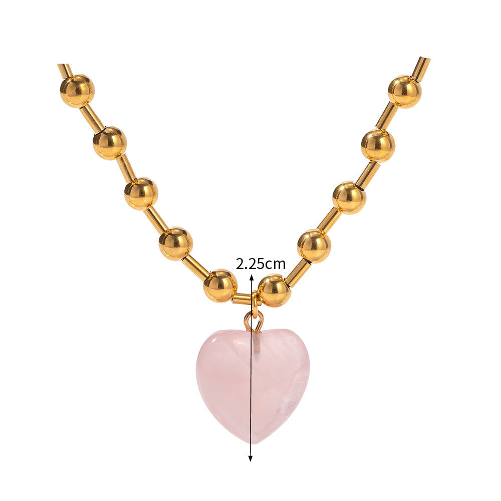 Collana Cuore Trasparente con Perline - Eleganza Delicata