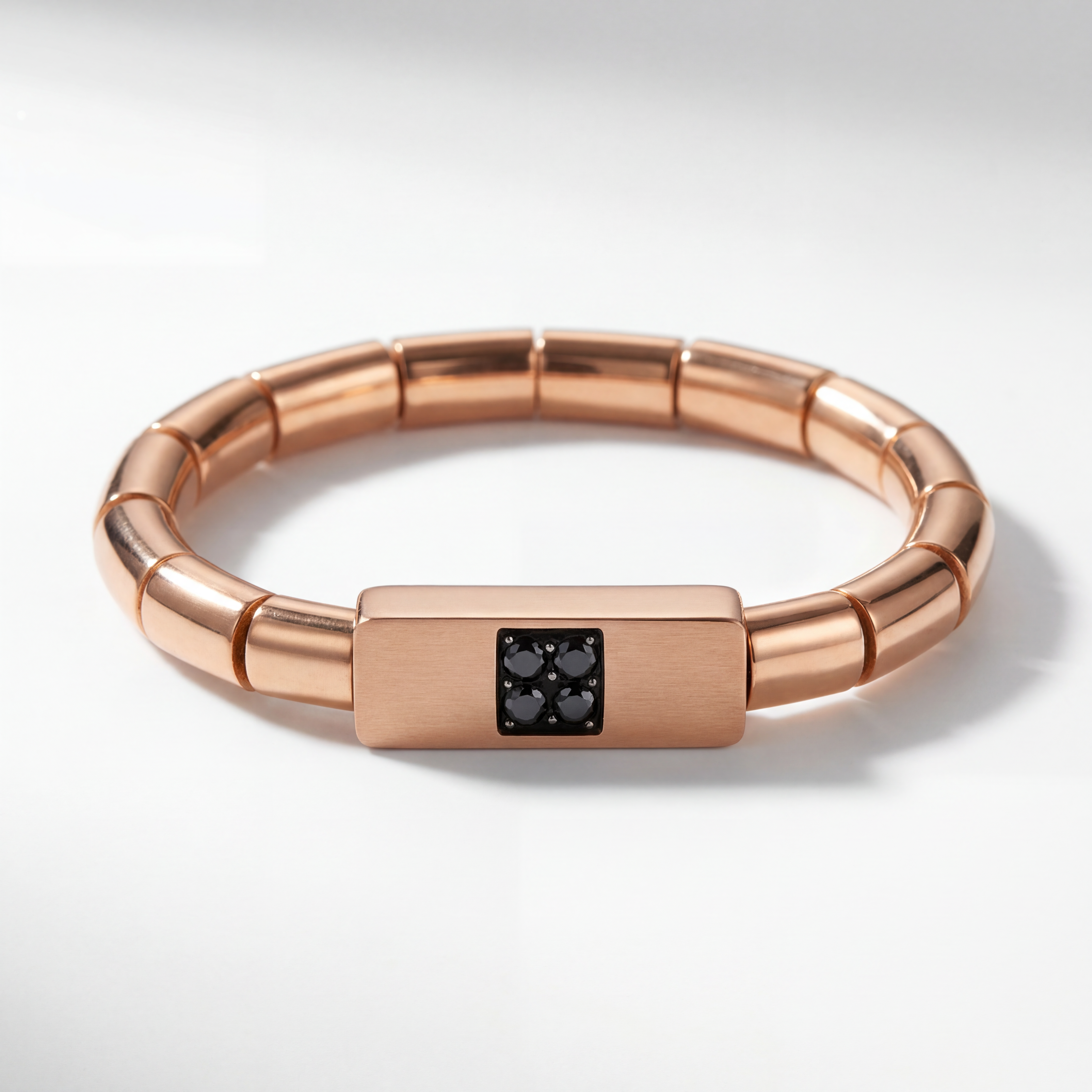 "Sigillo Ombra" – Bracciale Estellamare in argento 925 con piastra nera incisa