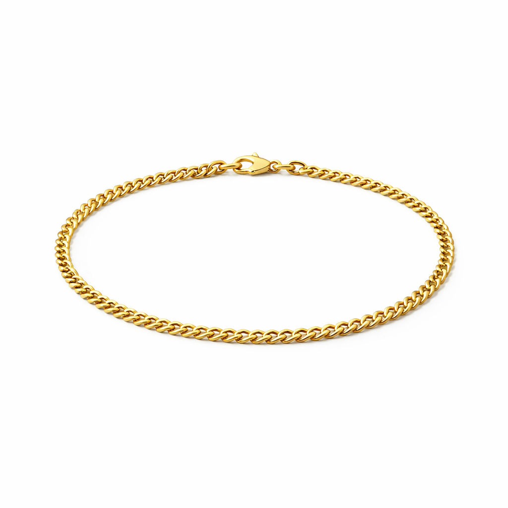 BRACCIALE CATENA CUBANA IN ACCIAIO INOX 3MM
