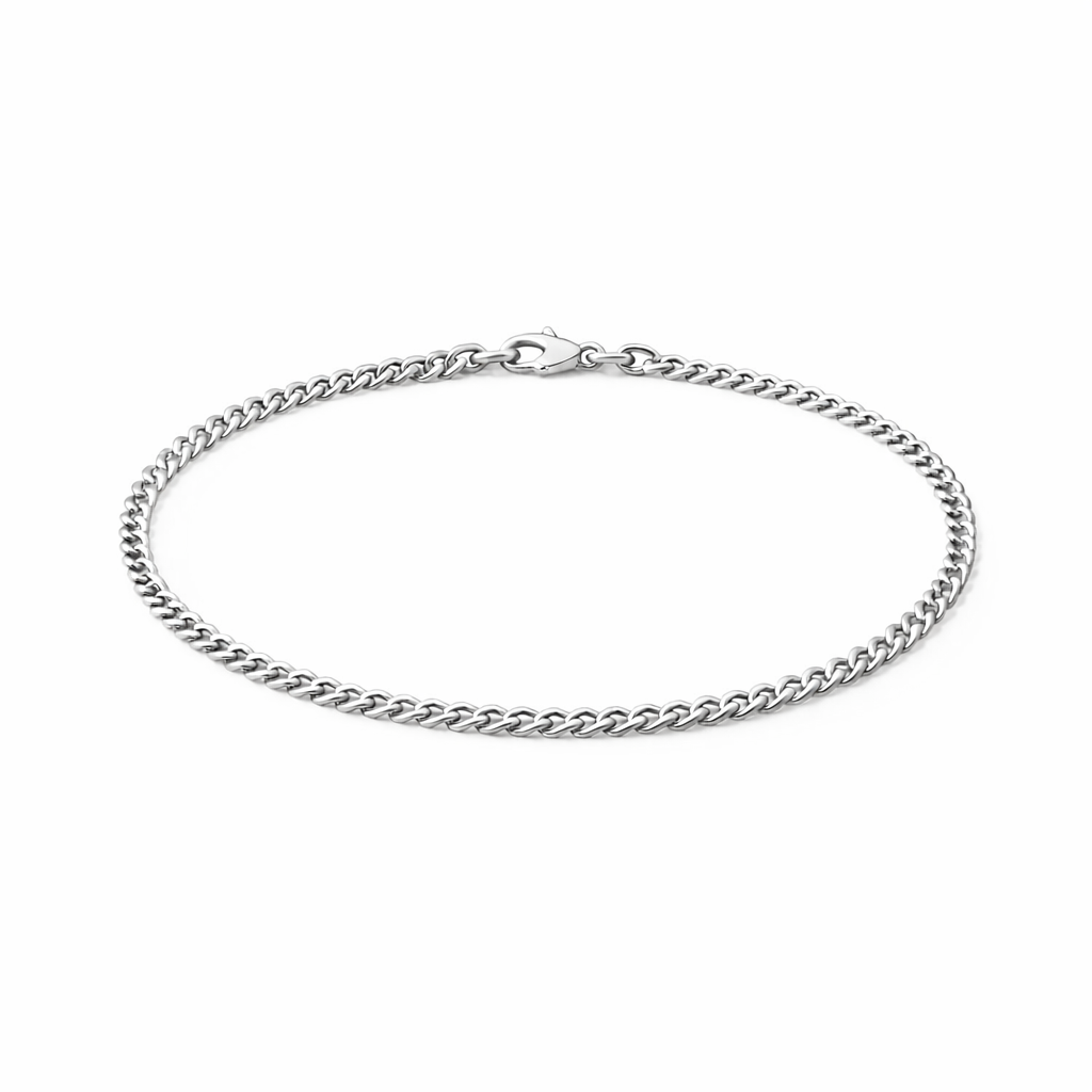 BRACCIALE CATENA CUBANA IN ACCIAIO INOX 3MM