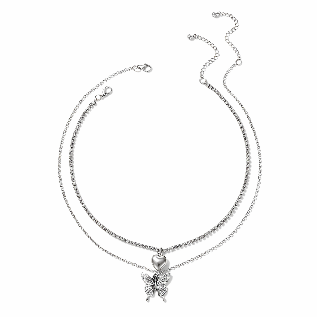 Collana Fashion Donna Simple Butterfly Layered