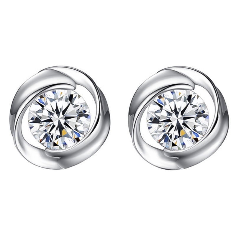 Orecchini Mini Rosa in Argento 925 - Minimalismo Coreano