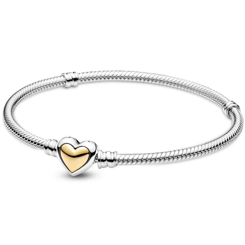 Bracciale Snake Chain con Chiusura a Cuore
