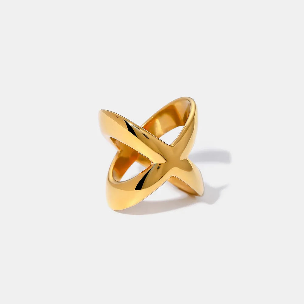 Anello Incrociato in Oro 18K - Minimalismo Glamour