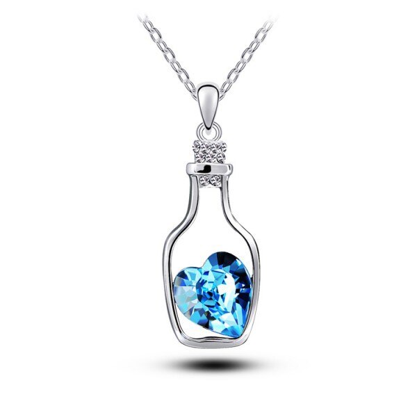 Wish Bottle Heart Necklace - Il Tuo Desiderio Incastonato in un Gioiello