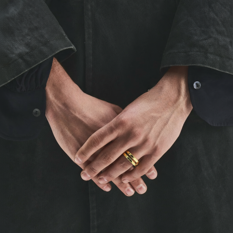 "Fenditura Aurea" – Anello Estellamare in argento 925 placcato oro