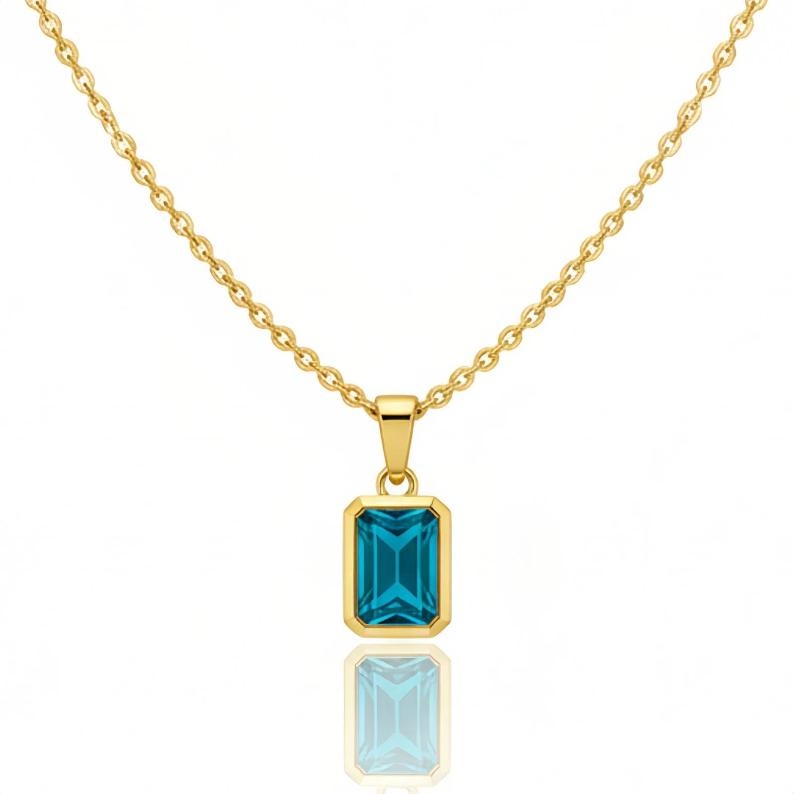 “Sigillo Blue” – Collana Maschile in Oro 18kt con Pendente Rettangolare Blue