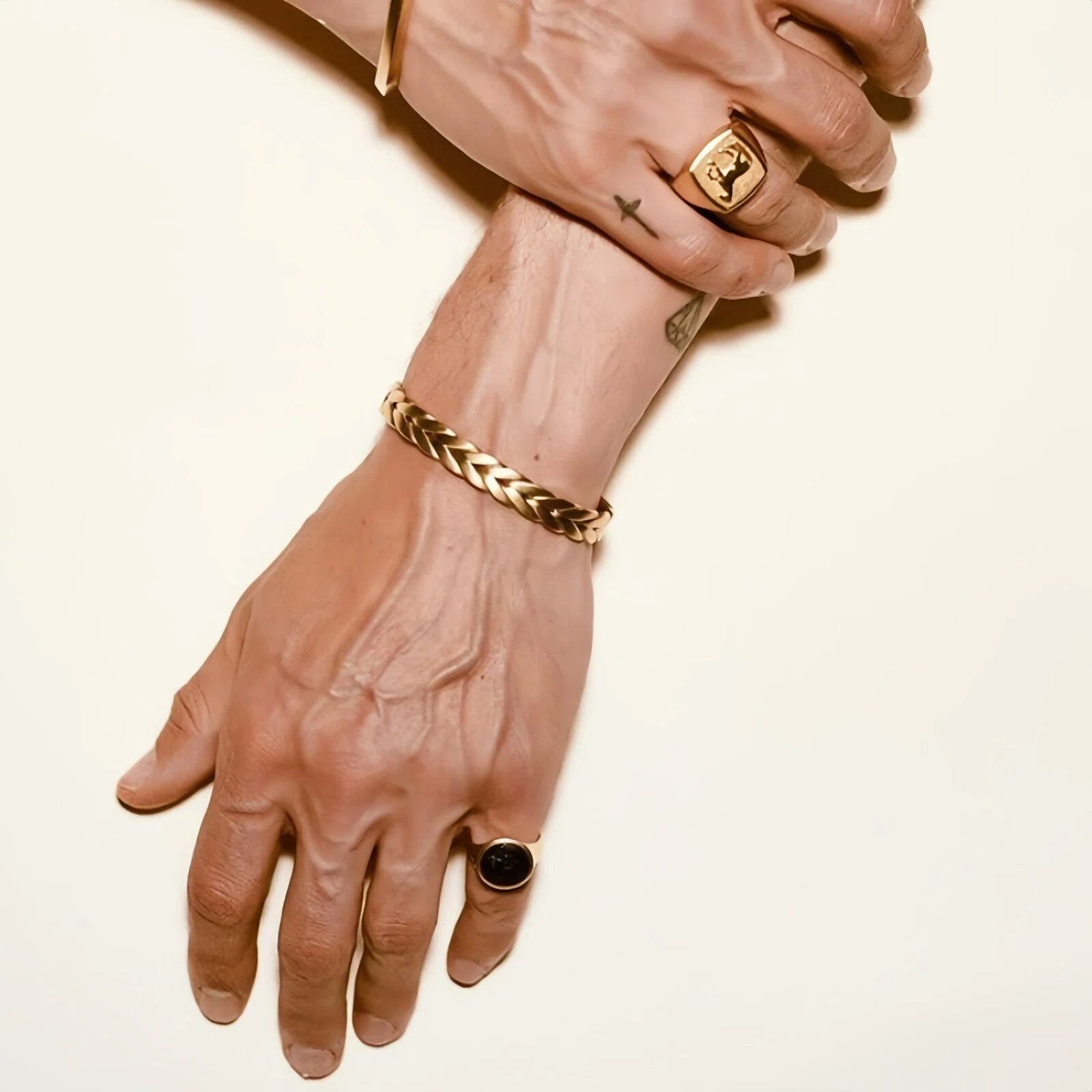 "Trama Imperiale" – Bracciale Estellamare intrecciato in acciaio IP oro