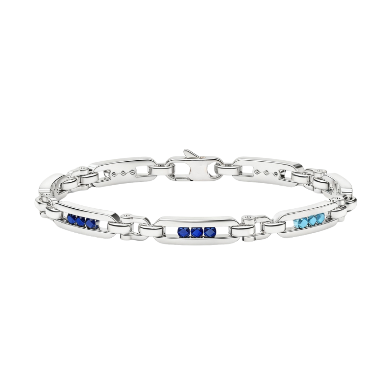 Luce Modulata – Bracciale Estellamare in argento e gemme sfumate