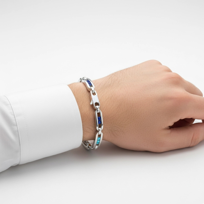 Luce Modulata – Bracciale Estellamare in argento e gemme sfumate