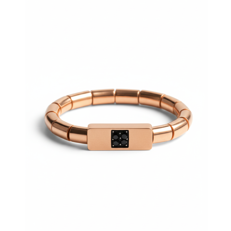 "Sigillo Ombra" – Bracciale Estellamare in argento 925 con piastra nera incisa