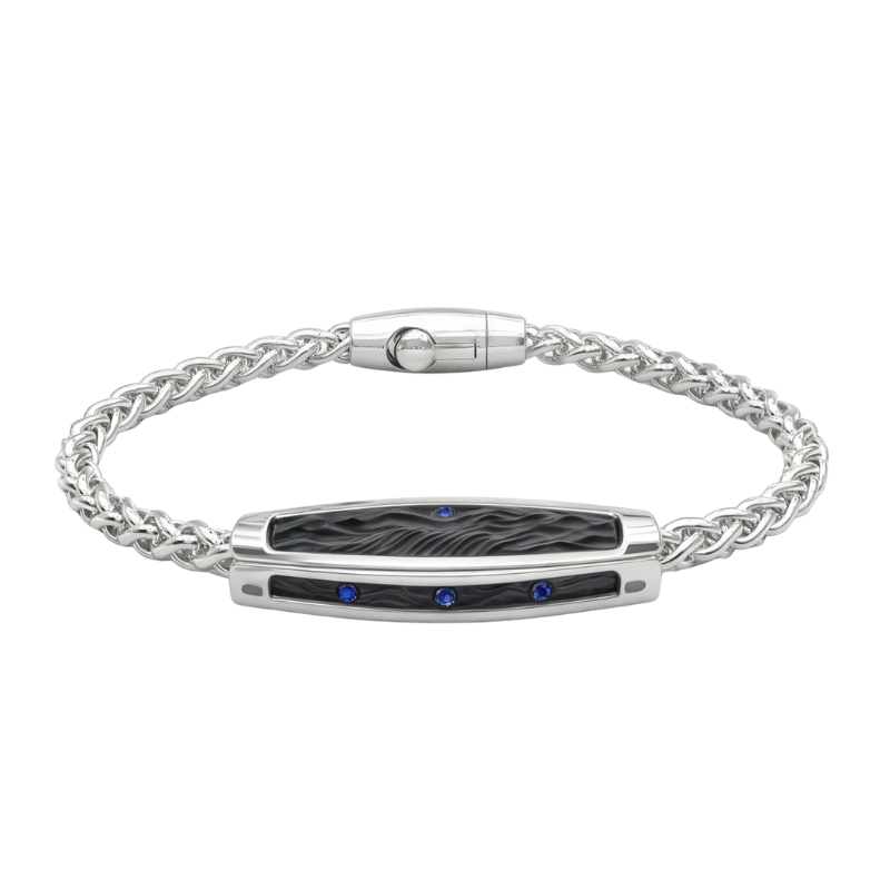 Onde Silenti – Bracciale Estellamare in acciaio e pietre blu