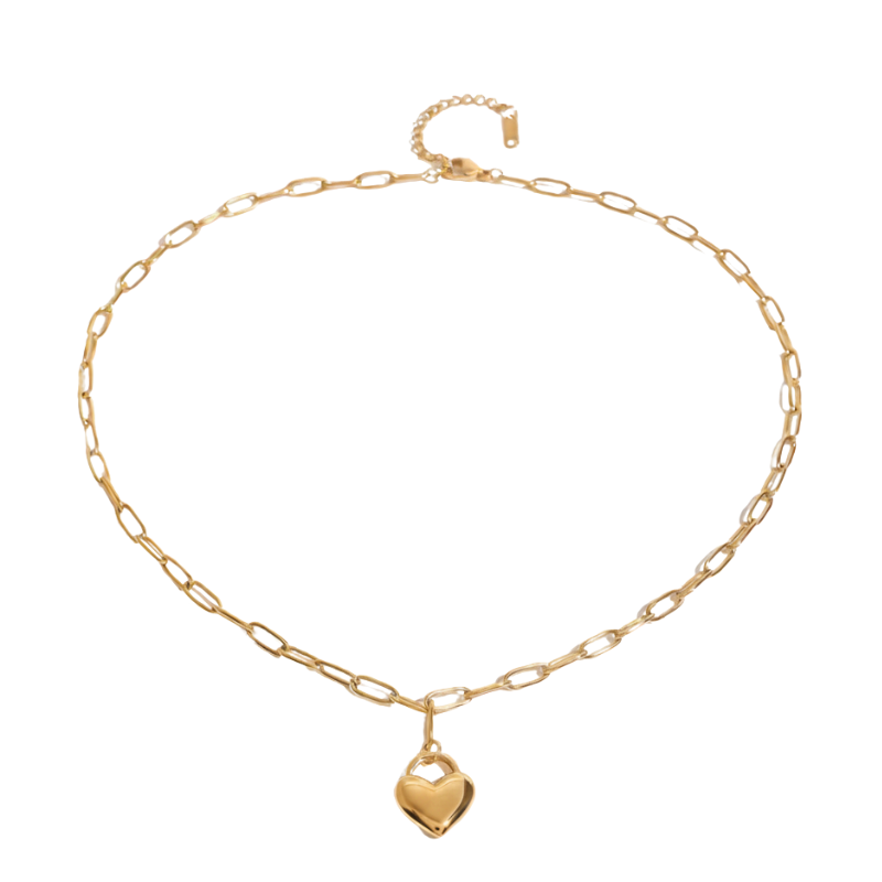 Collana in Acciaio Inossidabile con Ciondolo a Cuore