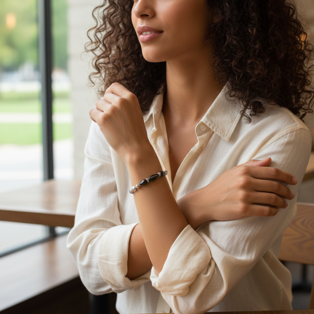 BRACCIALE EMATITE CHIUSURA T BAR
