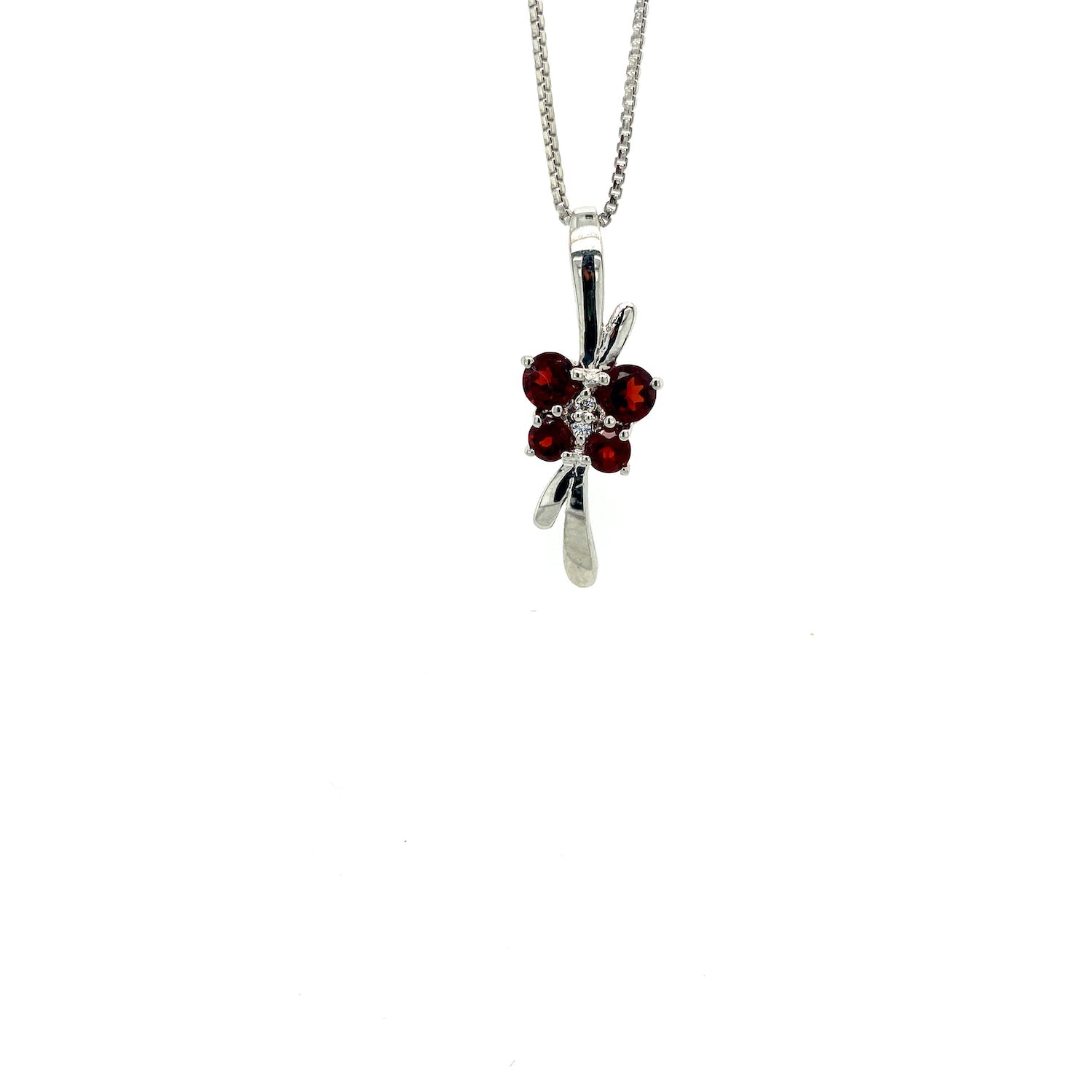 Garnet Pendant KSP 35180: Farfalla di Fuoco in Argento 925
