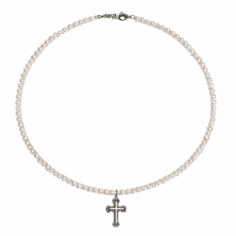 Cross Pearl – La Collana che Unisce Luce e Identità