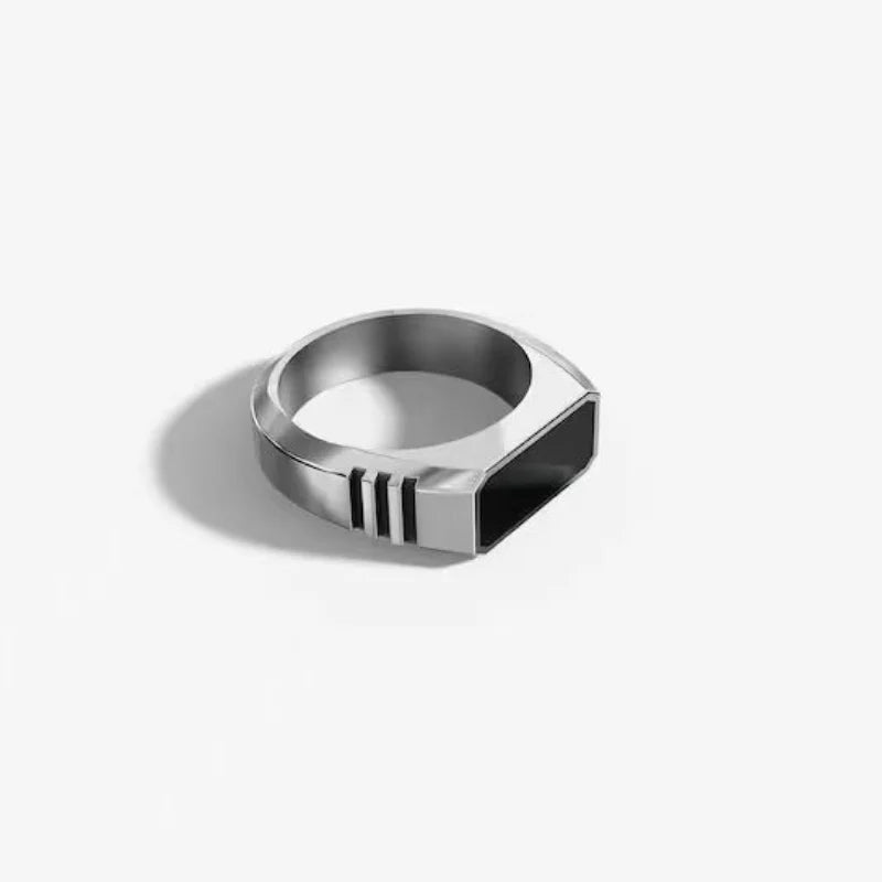 Re del Ghetto — Anello Square Drip in Oro e Argento
