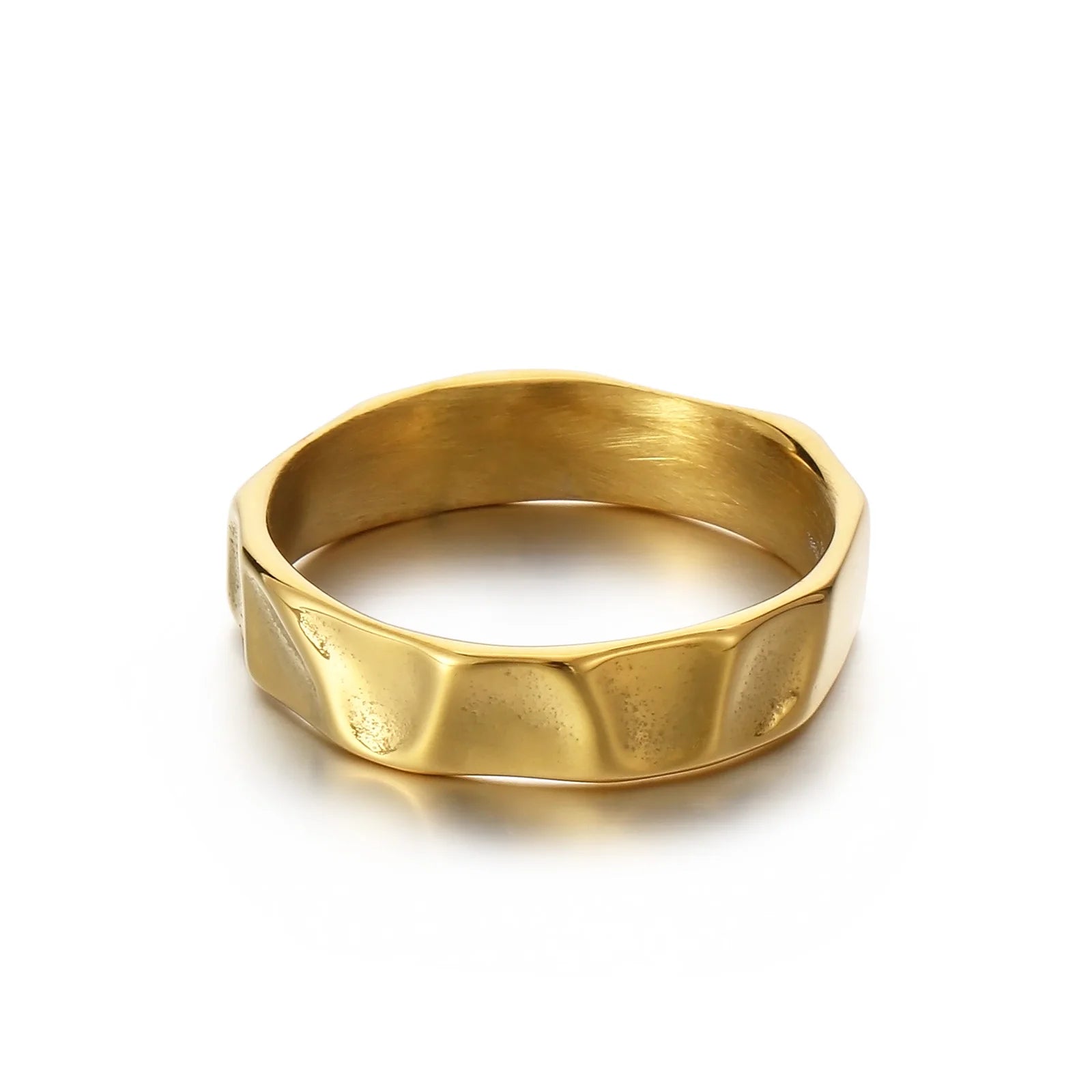 Taglio Netto — Anello Sottile Geometrico in Acciaio