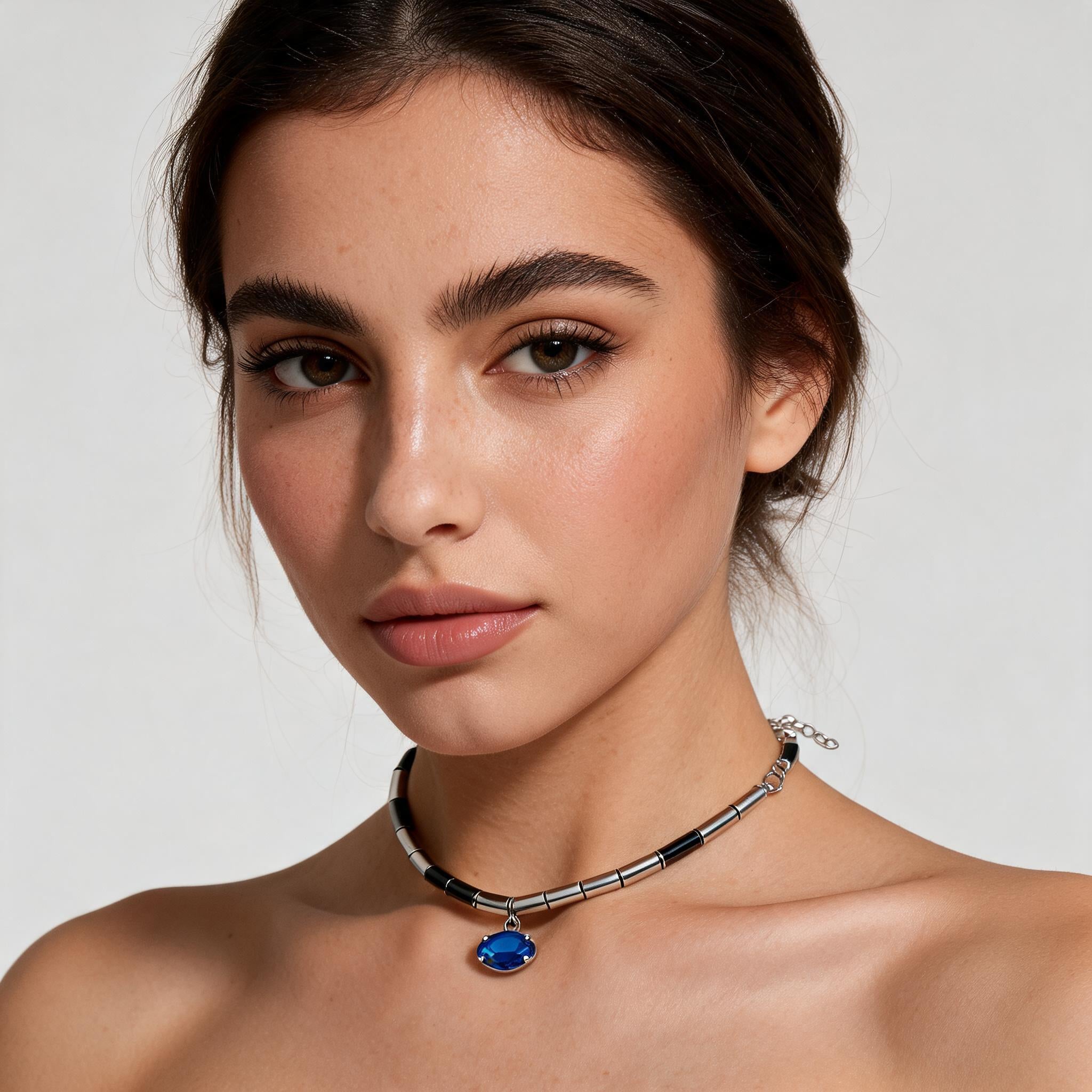 Onda di Cobalto — Collana in Argento 925