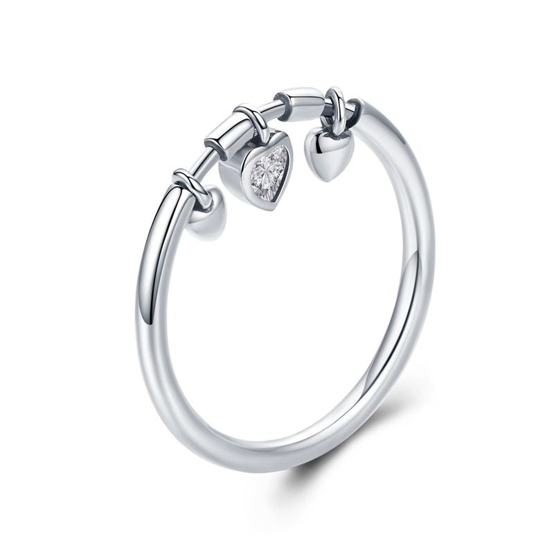 Anelli Cuore Argento Zirconia