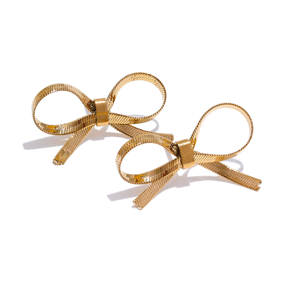 Orecchini Eleganti Fiocco d'Oro