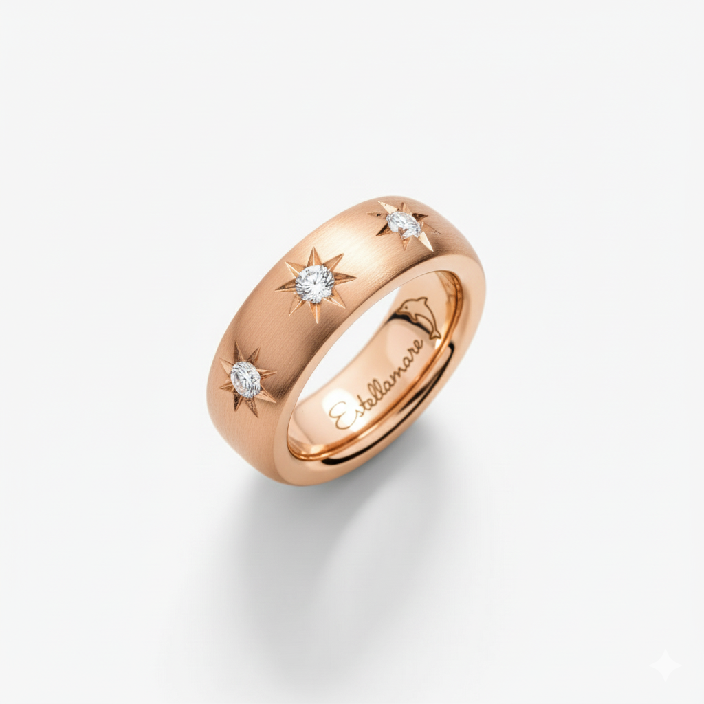 "Stella Rosa" – Anello Estellamare in argento 925 placcato oro rosa