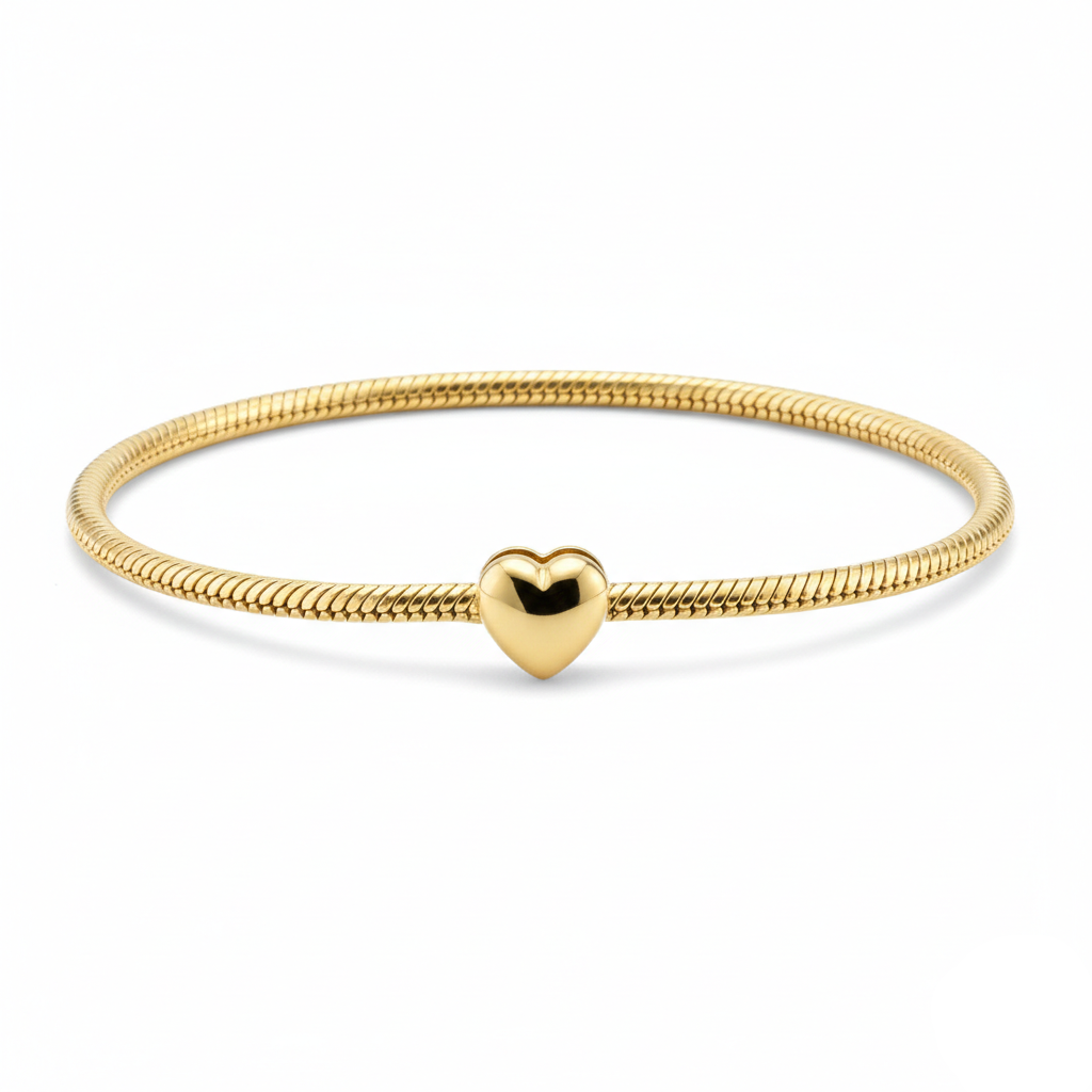 BRACCIALE MINIMAL CUORE CATENA SNAKE ORO