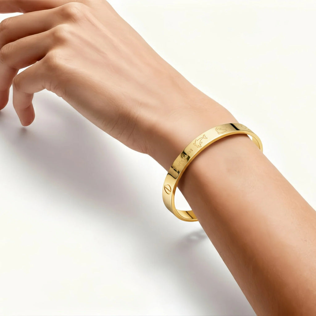 Onda Dorata – Bracciale Delfini Estellamare