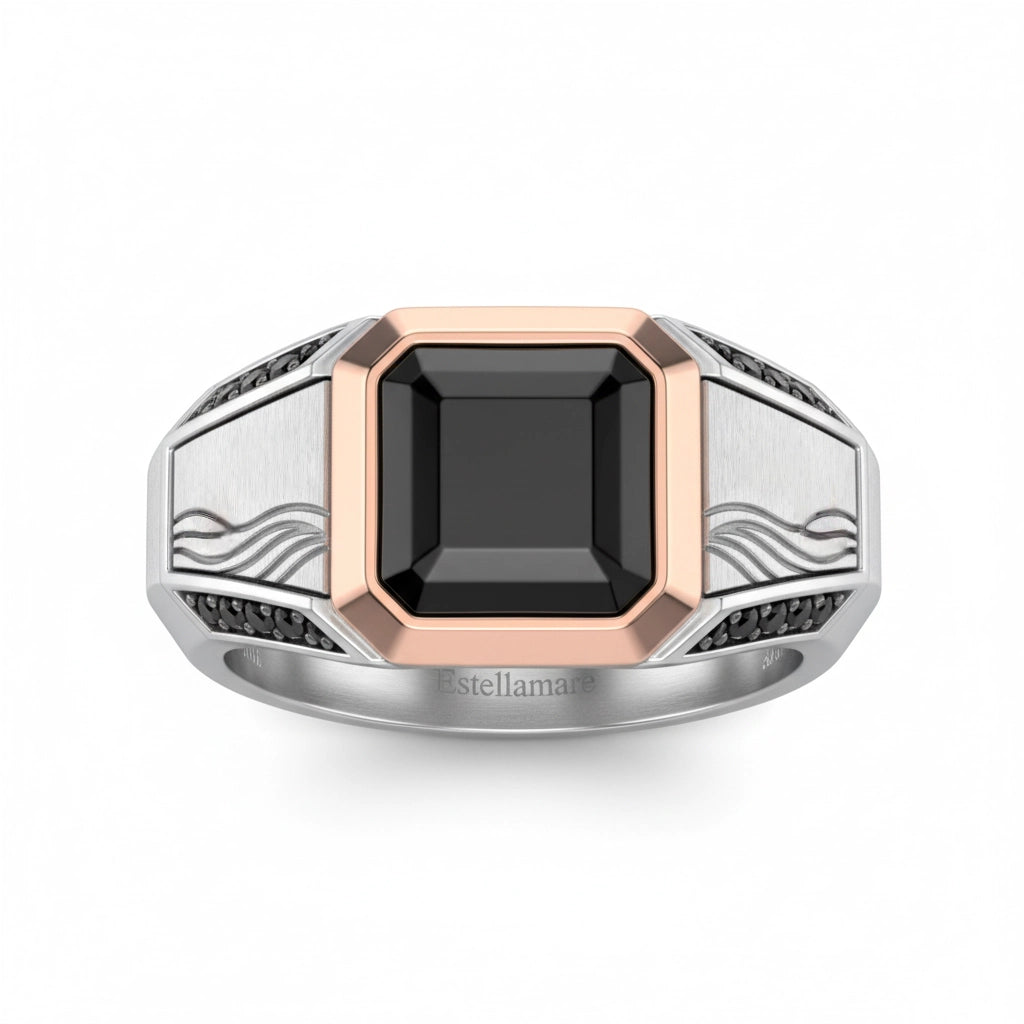 Onda Rossa – Anello Chevalier Bicolore d’Eleganza Inconfondibile