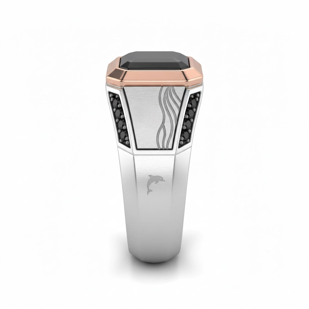 Onda Rossa – Anello Chevalier Bicolore d’Eleganza Inconfondibile