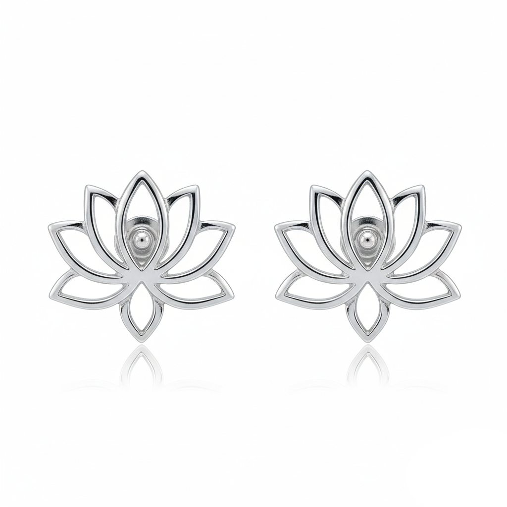 Illuminazione Spirituale: Orecchini Loto in Argento Puro