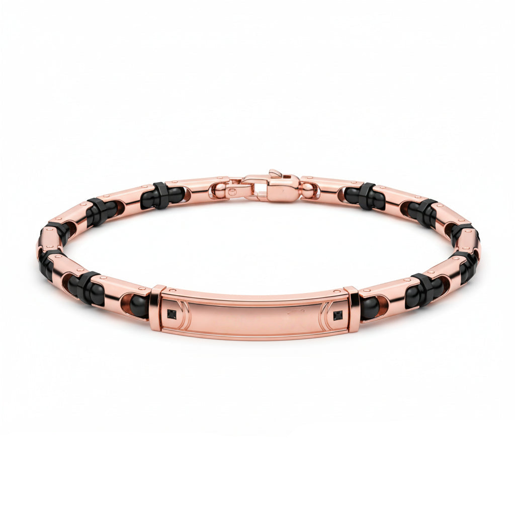 "Geometria Nascosta" – Bracciale Estellamare in acciaio IP oro rosa