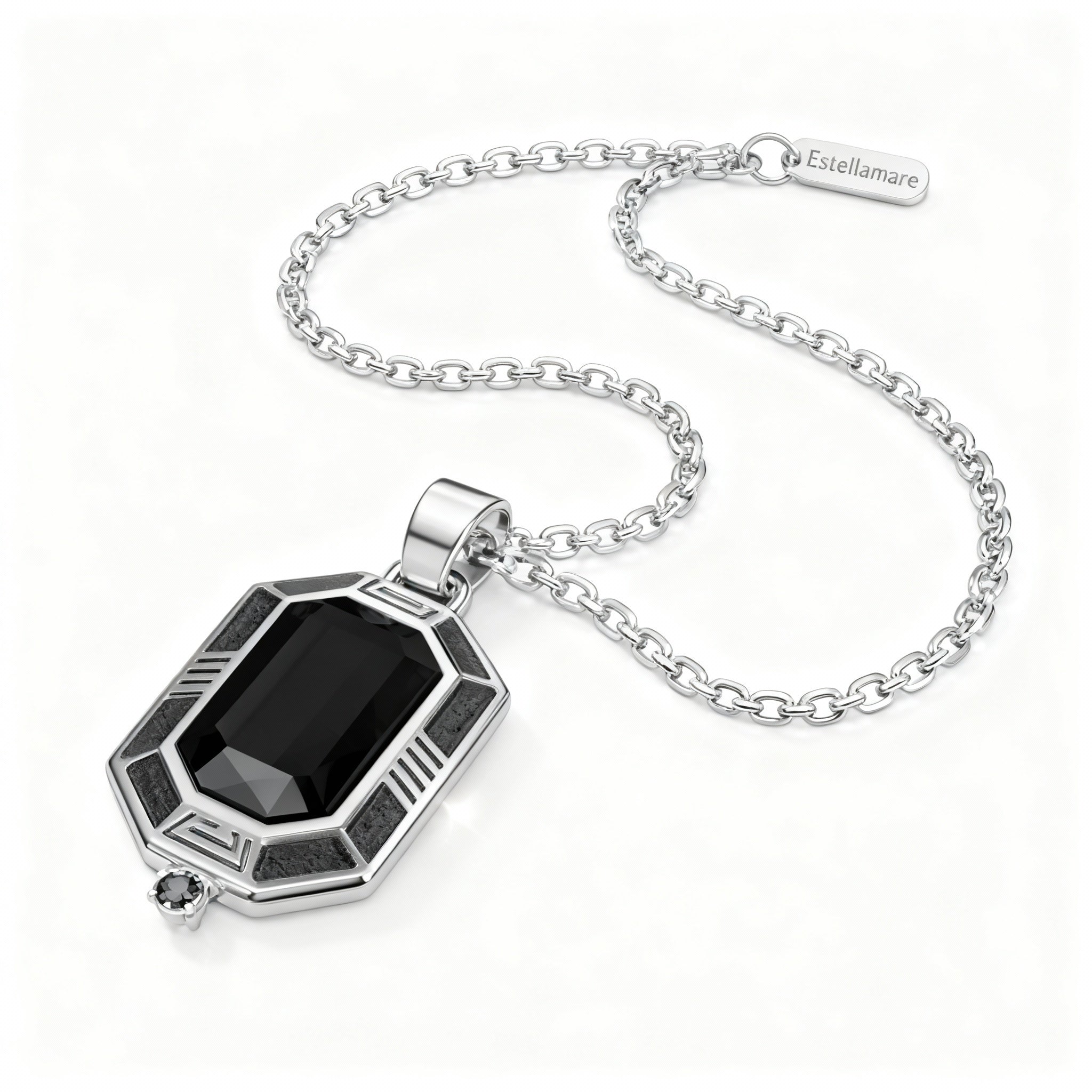 “Ombra Geometrica” – Collana Maschile in Argento 925