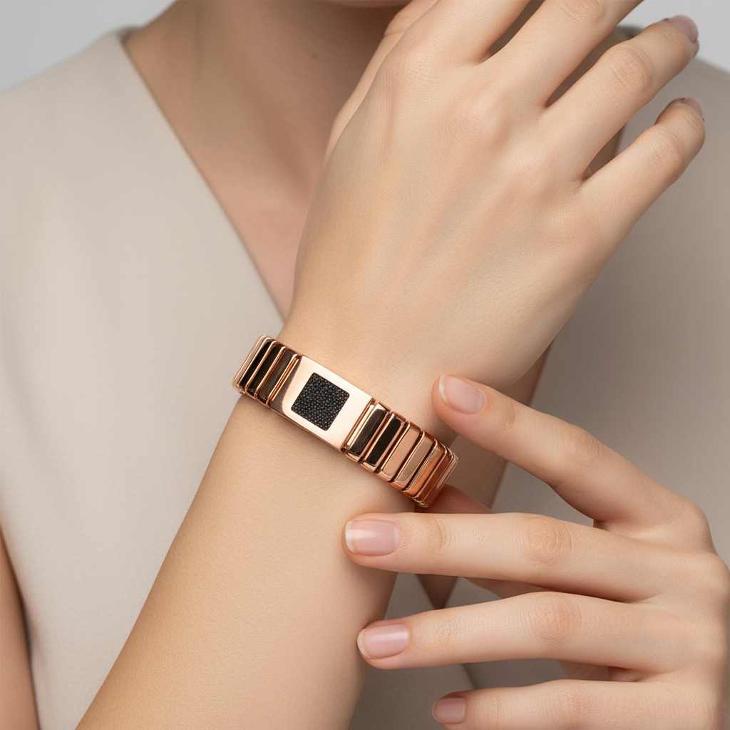 "Specchio d’Ambra" – Bracciale Estellamare in argento 925 placcato oro rosa